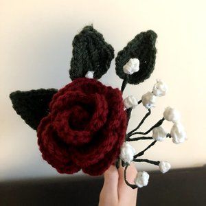 Crochet Flowers Bouquet - Red Rose